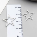 2-piece silver stainless steel hollow star pendants for DIY jewelry making, 25mm size - Gold Star Frame (T1891)