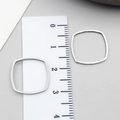 Square stainless steel DIY jewelry frames for resin craft measuring 15mm-18mm in width - Medium Silver Rounded Square Frame (T1903)