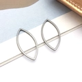 Minimalist stainless steel marquise shape DIY frame pendants for jewelry making - Medium Silver Eye Marquis Frame (T1897)