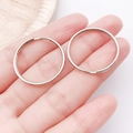 Pair of polished silver alloy spring ring carabiners for DIY keychains and bag accessories - White K Iron Round Keychain Ring (25mm-13067)