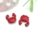 Red enamel crab charm in gold-plated stainless steel for DIY jewelry making - Steel Color Enamel Red Crab