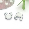 Gold-plated stainless steel crab pendant with white enamel finish for DIY jewelry - Steel Color Enamel White Crab