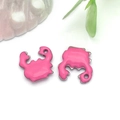 Pink enamel crab pendant in stainless steel for DIY jewelry making accessories - Enamel Rose Red Crab