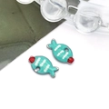 Blauwe emaille vis hangers van roestvrij staal voor DIY sieraden maken - Groen (Stalen Basis)