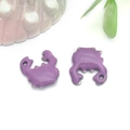 Pair of purple enamel crab charms in gold plated stainless steel for jewelry DIY - Enamel Purple Crab