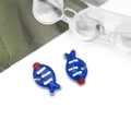Blauwe emaille vis hangers voor DIY sieraden maken van gepolijst roestvrij staal - Koningsblauw (Stalen Basis)