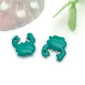 Gold-plated stainless steel crab pendant with turquoise enamel for DIY jewelry - Enamel Blue Crab