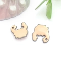 DIY gold-plated stainless steel crab pendant with light beige enamel finish and hole - Enamel Flesh Color Crab