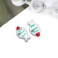 Emaille visbedeltje in wit en rood voor DIY-sieraden en het maken van kettingen - Groenwit (Stalen Basis)