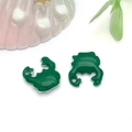 Golden stainless steel crab pendant with vibrant green enamel finish for DIY jewelry - Steel Color Enamel Dark Green Crab