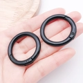 Paar mattschwarze Metall-Federringe für Taschengurt und DIY-Zubehörteile - 35mm / Schwimmendes Schwarz