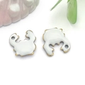 Gold plated stainless steel crab charms with white enamel inlay for DIY jewelry making - Gold Color Enamel White Crab