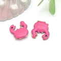 Pink enamel crab pendants in gold plating for DIY jewelry making and necklaces - Gold Color Enamel Rose Red Crab