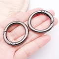 Pair of gunmetal grey spring ring buckles with a matte finish for handbag strap DIY - 35mm / Gunmetal