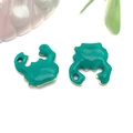Gold-plated stainless steel crab pendant with turquoise enamel finish for DIY jewelry - Gold Color Enamel Blue Crab