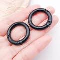 Pair of black alloy spring ring clasps for bag straps held in hand for size reference - 28mm / Swimming Black