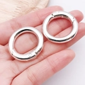 Set of two polished silver alloy spring O-rings for handbag strap replacement - 28mm / Bright Silver