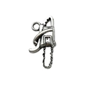 Pendentif tronçonneuse miniature en argent antique avec texture réaliste et anneau - Tronçonneuse (15483)