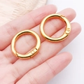 Pair of gold metal spring O-rings for handbag straps and DIY leather craft accessories - 25mm / Gold