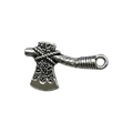 Pendentif hache en argent antique avec texture corde pour création bijoux DIY - Hache Fait Main (15835)