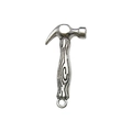 Pendentif marteau en métal argenté antique avec texture bois pour bijoux DIY - Gros Marteau (15838)