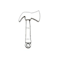 Pendentif marteau et hache en alliage argent antique pour la création de porte-clés - Combo Hache Marteau (8520)