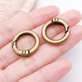 Set of two antique bronze alloy spring O-rings for handbag strap hardware repair - 20mm / Antique Bronze