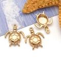 Golden vacuum-plated stainless steel sea turtle pendant for DIY jewelry necklace - Large Sea Turtle (T3030)