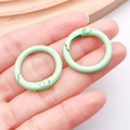 Juego de dos hebillas de resorte redondas verde menta de 24mm para llaveros y accesorios DIY - Verde claro