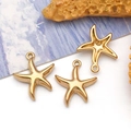 Polished golden stainless steel starfish pendants for DIY jewelry making accessories - Small Starfish (T3037)