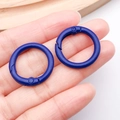 Dos anillos de resorte de 24mm azul oscuro en aleación mate para joyería DIY y llaveros - Azul marino