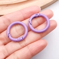 Set de dos mosquetones redondos morados mates para joyería DIY y llaveros únicos - Púrpura