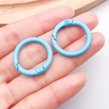 Anillas de resorte mate azul cielo de aleación para joyería DIY y llaveros en mano - Azul