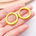 Par de anillos de resorte amarillos de 24mm en aleación para bisutería y llaveros DIY - Amarillo