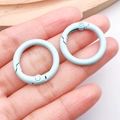 Hebillas de anillo de resorte de aleación de 24mm azul claro mate para llaveros DIY - Azul claro