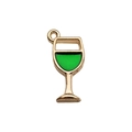 Cute green enamel wine glass pendant with gold alloy frame for DIY jewelry making - Green Enamel Wine Glass (12349)