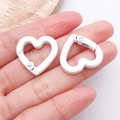 Mini white heart-shaped alloy lobster clasp for DIY jewelry and bag charms - White