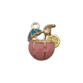 Cute pink coconut drink alloy pendant with a blue umbrella for DIY jewelry making - Pink Enamel Fruit Juice (14962)