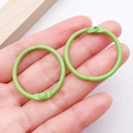 Grass green 30mm lacquered metal binder rings for DIY crafts and jewelry making - Green