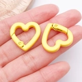Matte bright yellow heart-shaped spring alloy clip hooks for DIY bag accessories - Yellow