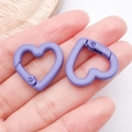 Lavender purple heart-shaped spring clasp connectors for DIY bags and keychains - Purple