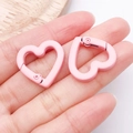 Pink heart-shaped metal lobster clasps for DIY jewelry and bag charm accessories - Pink