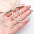 Due portachiavi in filo di acciaio inossidabile verde menta con chiusura a vite - verde chiaro