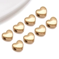 Polished gold heart spacer beads for DIY jewelry making in a set of eight pieces - Small Curved Heart Style (T3010)