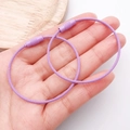 Set di due portachiavi viola in cavo d'acciaio laccato con connettori a vite pratici - Viola
