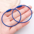 Set di due portachiavi a filo blu con connettori a vite per accessori borse fai da te - Blu scuro