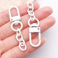 Fermoir mousqueton blanc avec chaîne pour accessoires de bijoux DIY sur main - Blanc