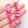 Pink matte zinc alloy lobster clasp with chain for DIY handmade doll keychains - Rose Red