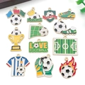 12-piece soccer themed enamel alloy pendants featuring football, jersey, and trophy designs - 12Pcs Mixed World Cup Series (SN1656)