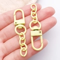 Yellow painted lobster clasp with four-link chain for DIY doll keychains and bags - Light Yellow